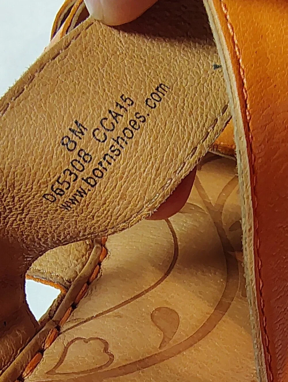 Born Zemora Women's Leather Cork Wedge Slip-On Strappy Comfort Sandals Orange 8